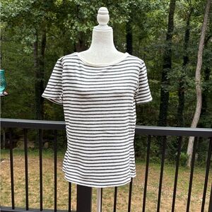 Love Zoey Black and White Striped Short Sleeve Top